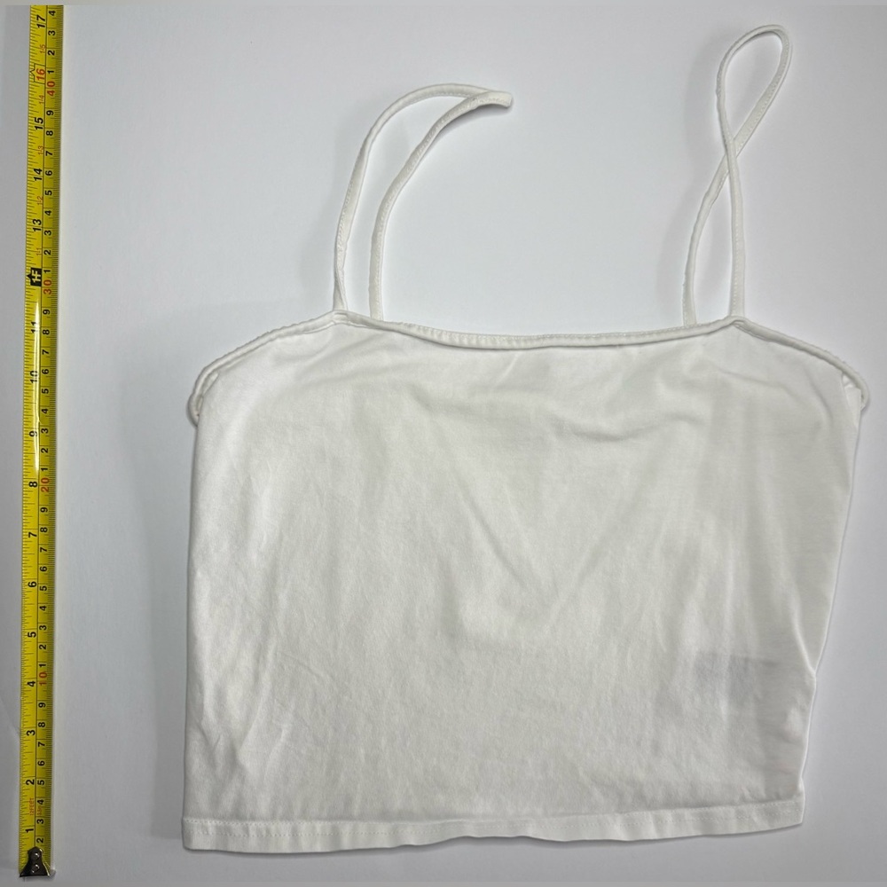 H&M Cropped Camisole Top White Basic Size M - Picture 3 of 6
